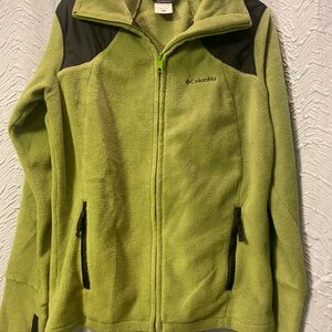 Columbia Women's Lime Green Fleece Jacket with Black Logo